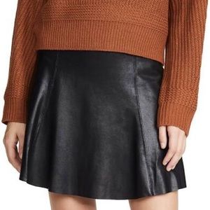 Spanx Sz XS Black Faux Leather Skater Skirt